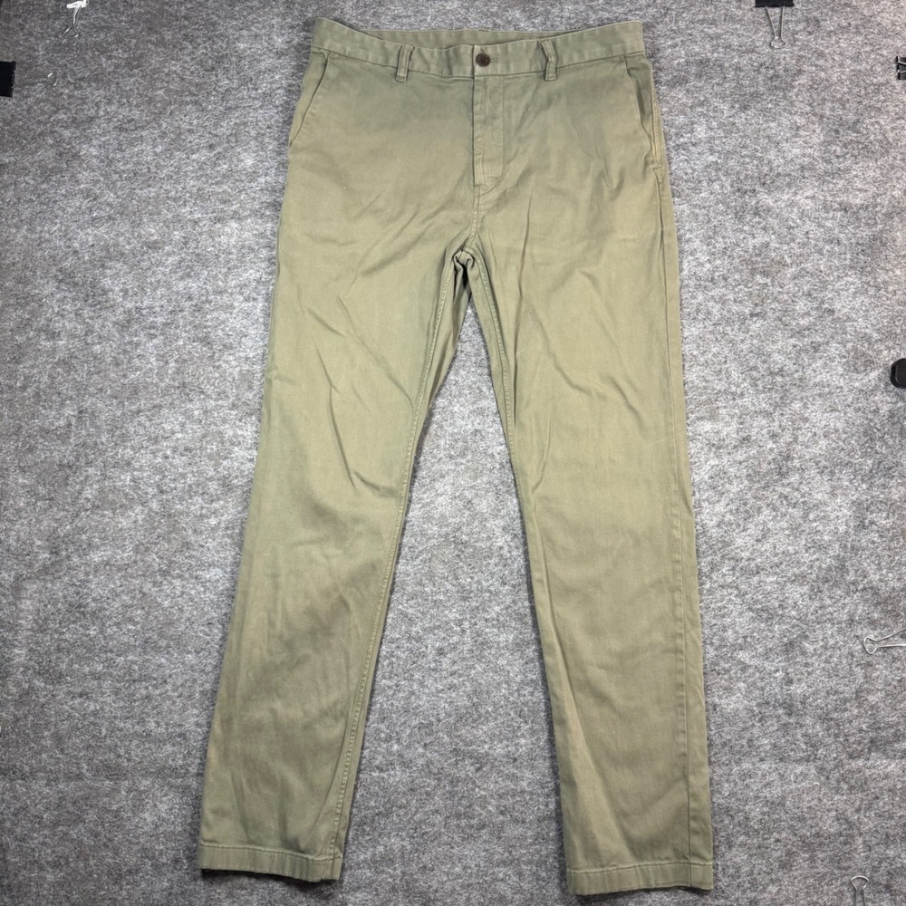 Outerknown SEA Legs Pants Mens 34 Olive Green Organic Cotton Slim Fit Chino